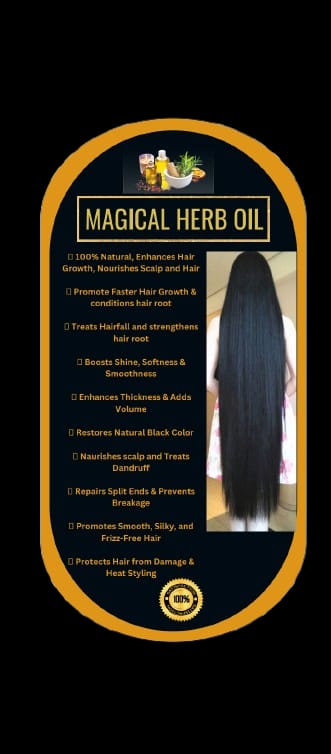 Magical Herb Hair Oil – 100% Natural Solution for Hair Growth & Strength 100ML