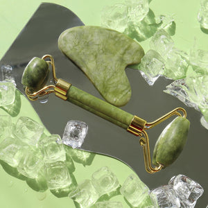 Jade Roller Facial Massager with Gua Sha Tool